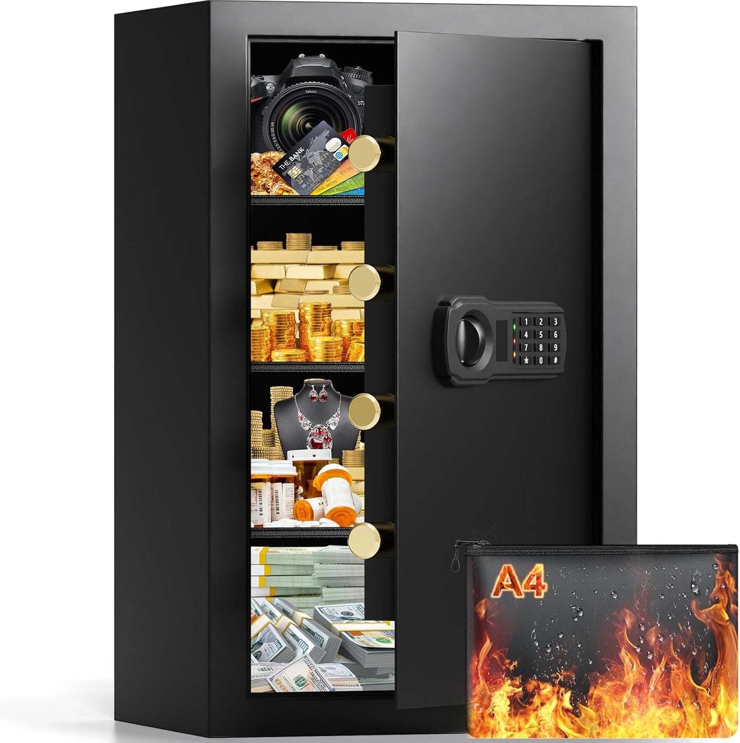 6.1 Cuft Large Fireproof Safe for Home Documents and Valuables