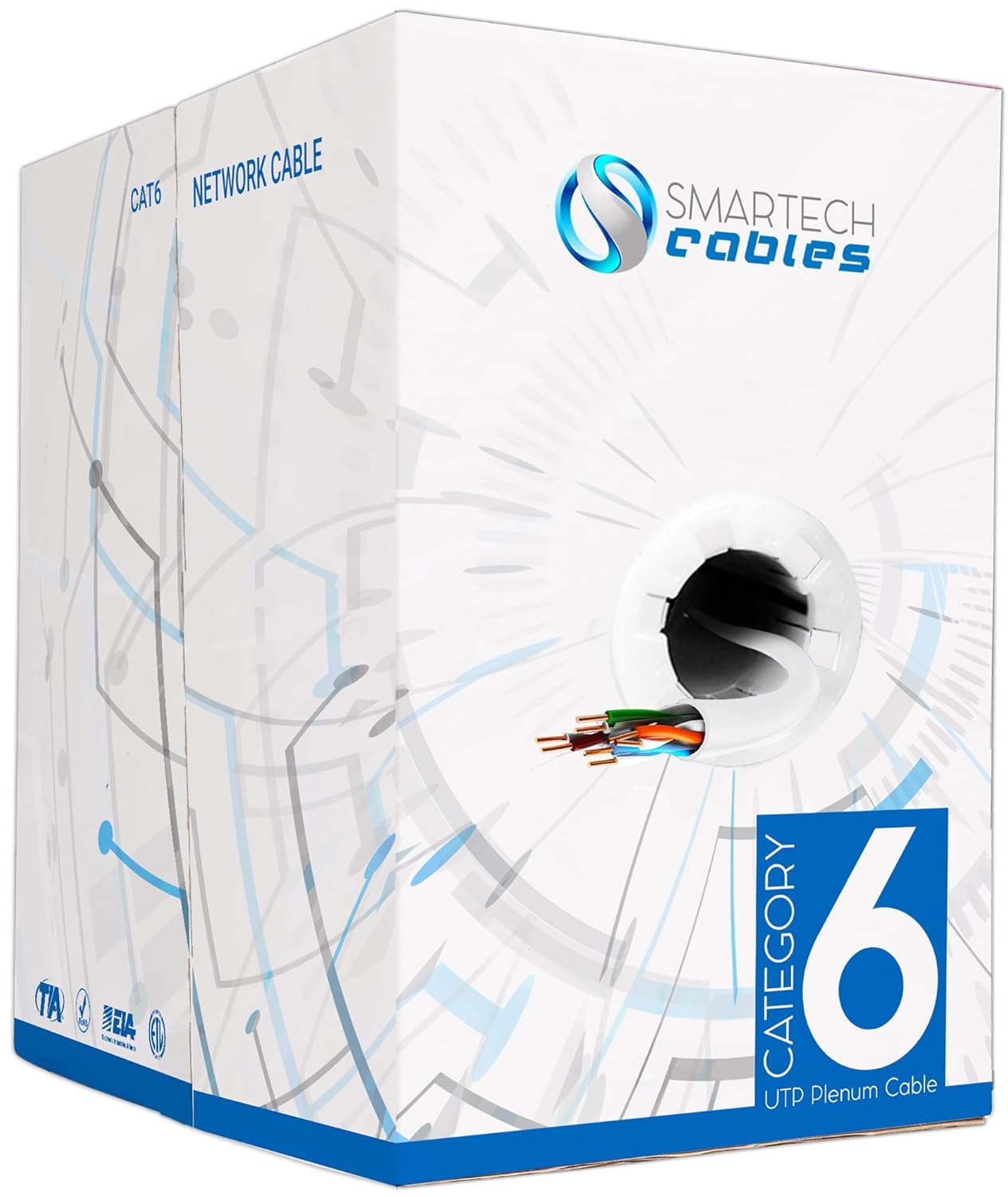 High-Performance Cat6 Plenum Cable 1000ft for Networking