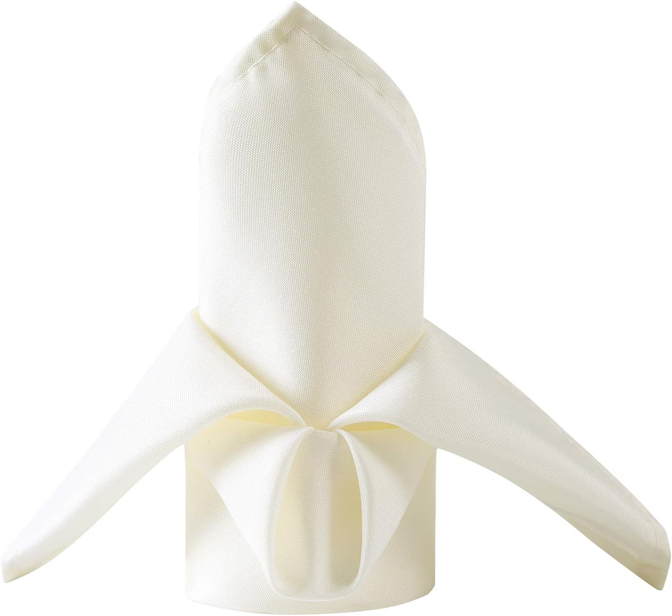 50pcs Polyester Cloth Napkins - Durable Ivory Dinner Napkins