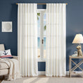 Golden and White Striped Curtains 84 in Length - Light Filtering