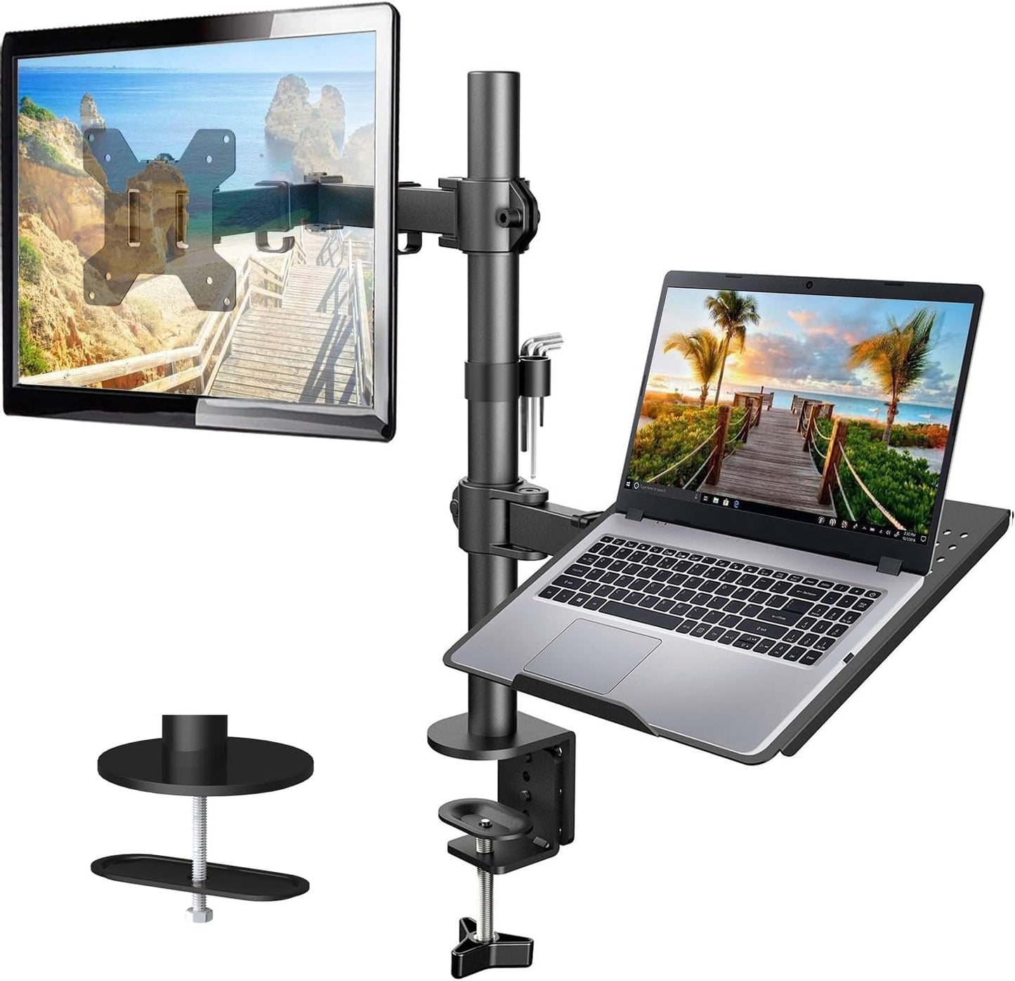 HUANUO Adjustable Monitor Stand for 32 inch Screen and Laptop