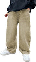 Verdusa Boys Baggy Straight Leg Denim Pants with Elastic Waist