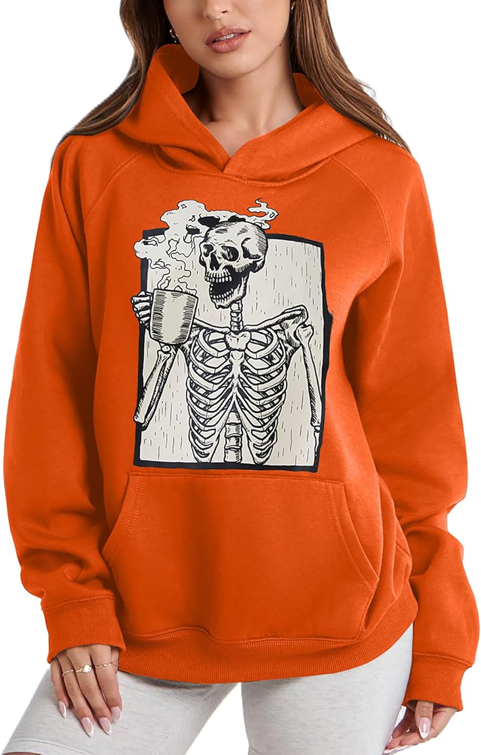 Cozy Skull Graphic Hoodie - SHBECYDE