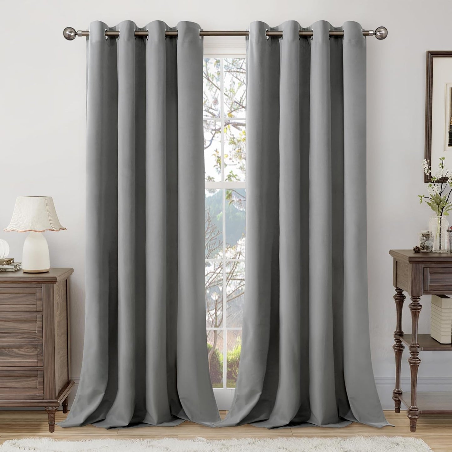 Premium 84 Grey Velvet Blackout Curtains