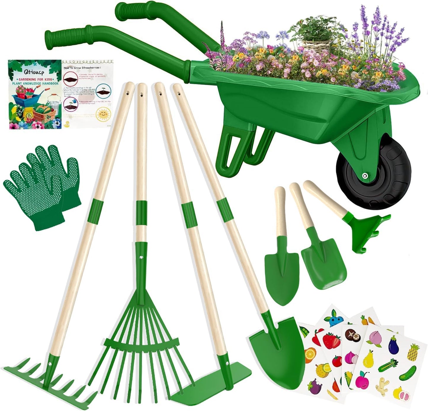 Kids Gardening Tools Set with Wheelbarrow for Outdoor Fun