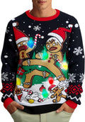 Men Women's Light Up Ugly Christmas Sweater Funny LED Knitted Sweaters