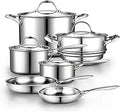 Cooks Standard Stainless Steel Cookware Set 10-Piece - Even Heat