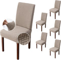 Genina Chair Covers for Dining Room Slipcovers in Khaki, 6 PCS