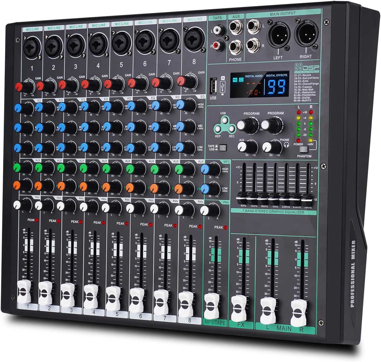 MIX-8 DJ Controller Mixer by Yamnweo for Professionals