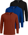 Men's Cotton Lightweight Pullover Hoodie 3 Pack - Comfortable Layering