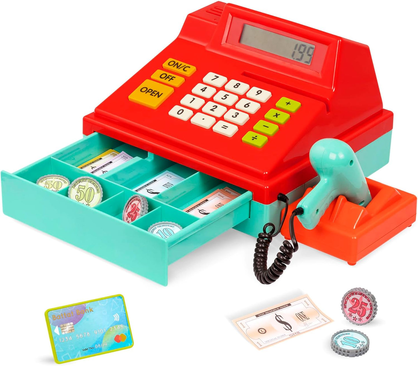 Battat Toy Cash Register for Kids with Scanner and Accessories