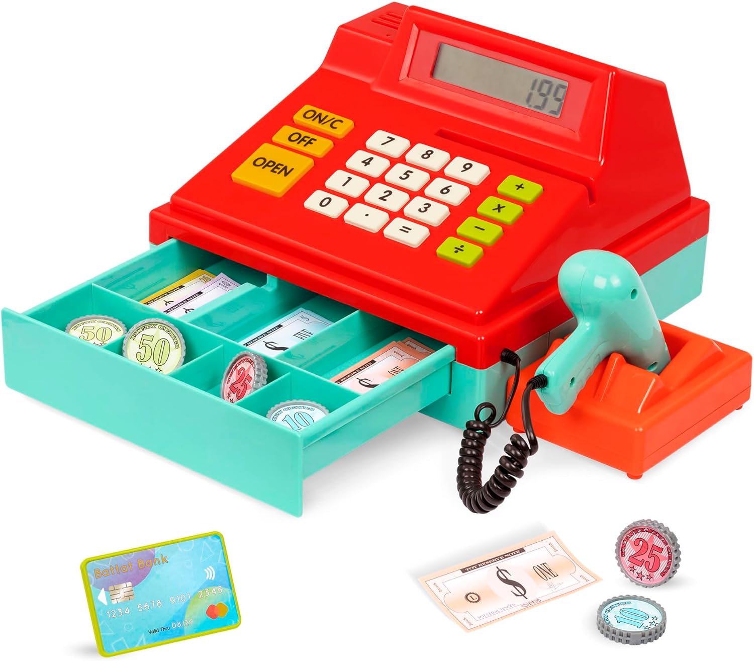 Battat Toy Cash Register for Kids with Scanner and Accessories