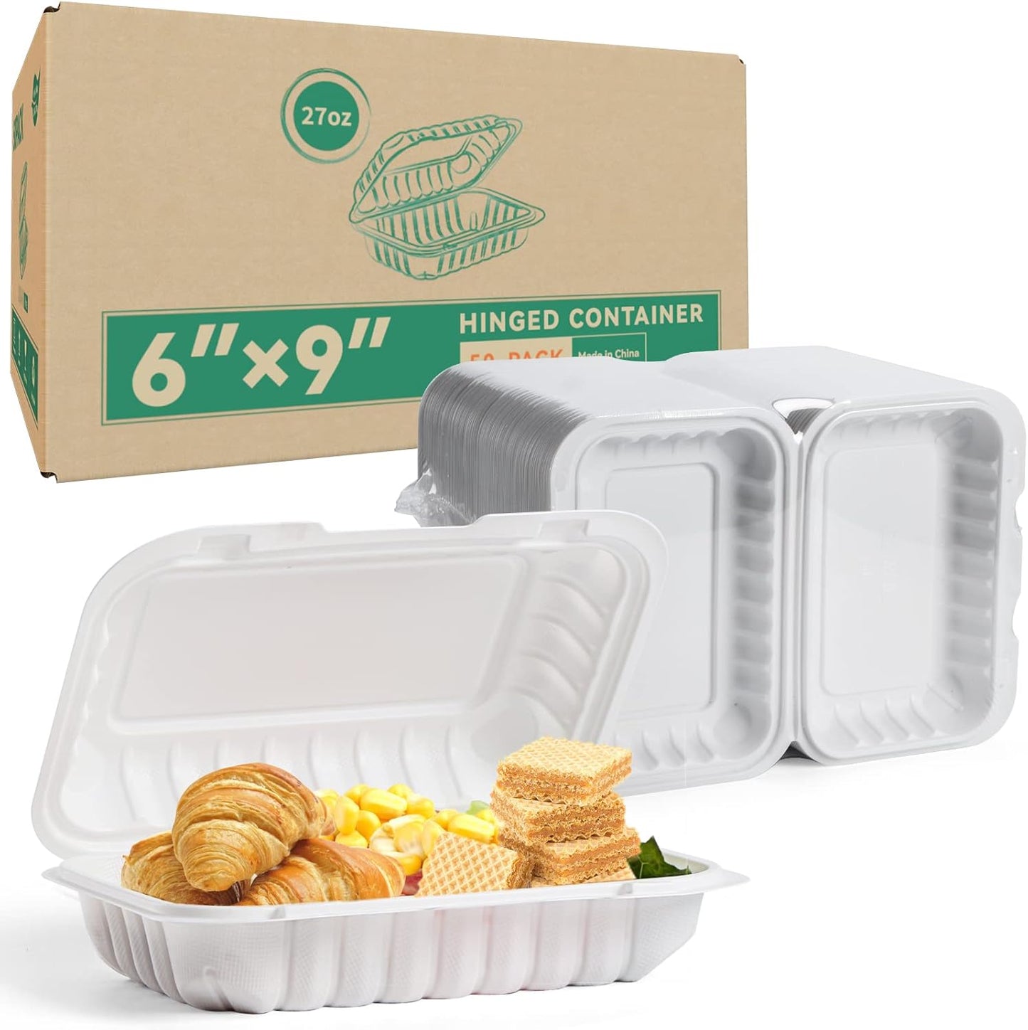 Plastic Containers 27oz BPA Free Takeout Box for Catering