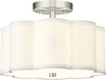 Semi Flush Mount Ceiling Lights 3-Light 13in Fabric Shade - Farmhouse