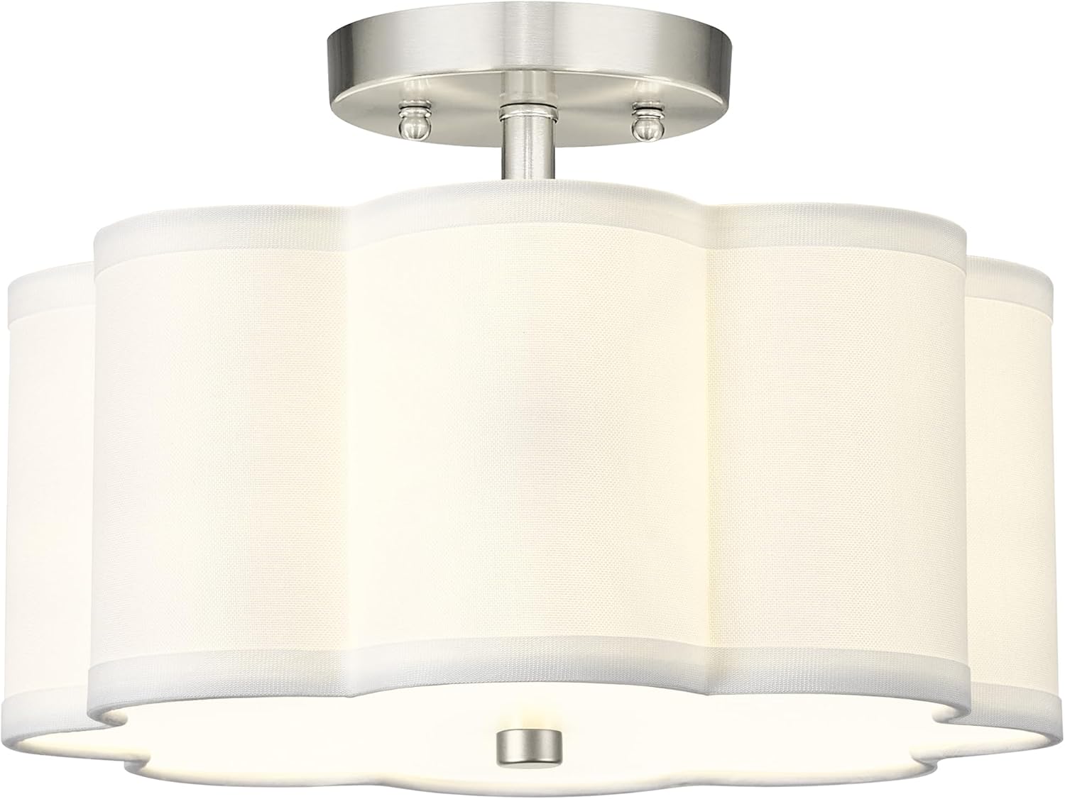 Semi Flush Mount Ceiling Lights with Fabric Shade for Home