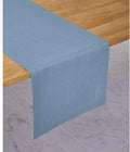 100% Linen Table Runner 14 x 108 in Dusty Chambray Blue - Elegant