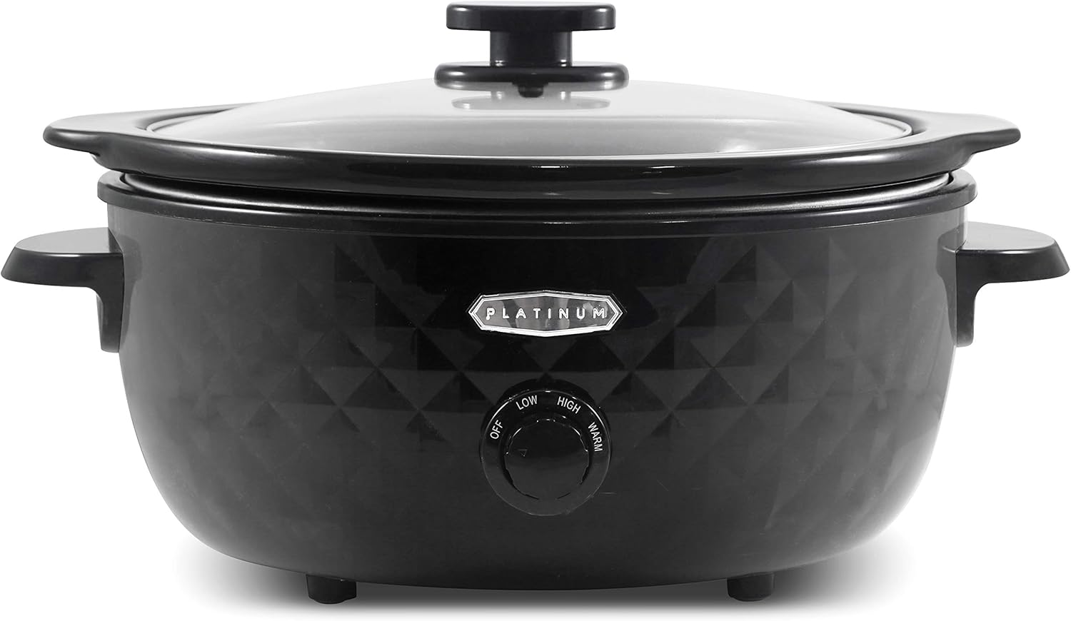 Elite Gourmet 6 Quart Slow Cooker with Diamond Pattern Design