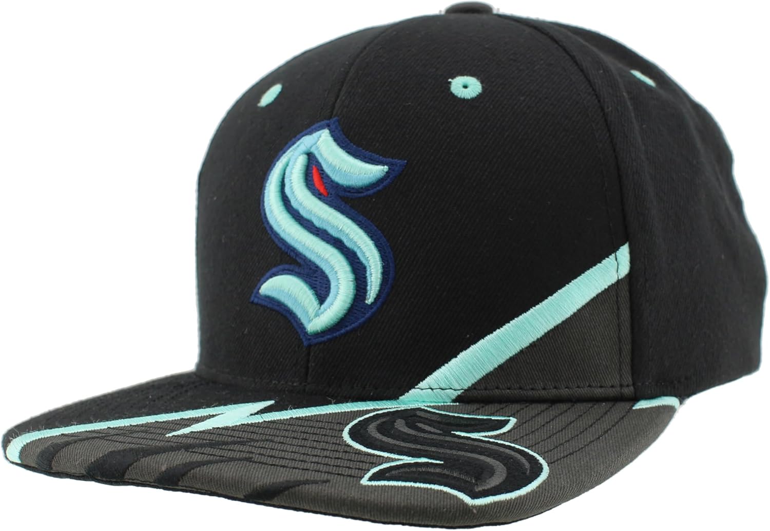 Seattle Kraken Adjustable Snapback Hat with 3D Embroidery