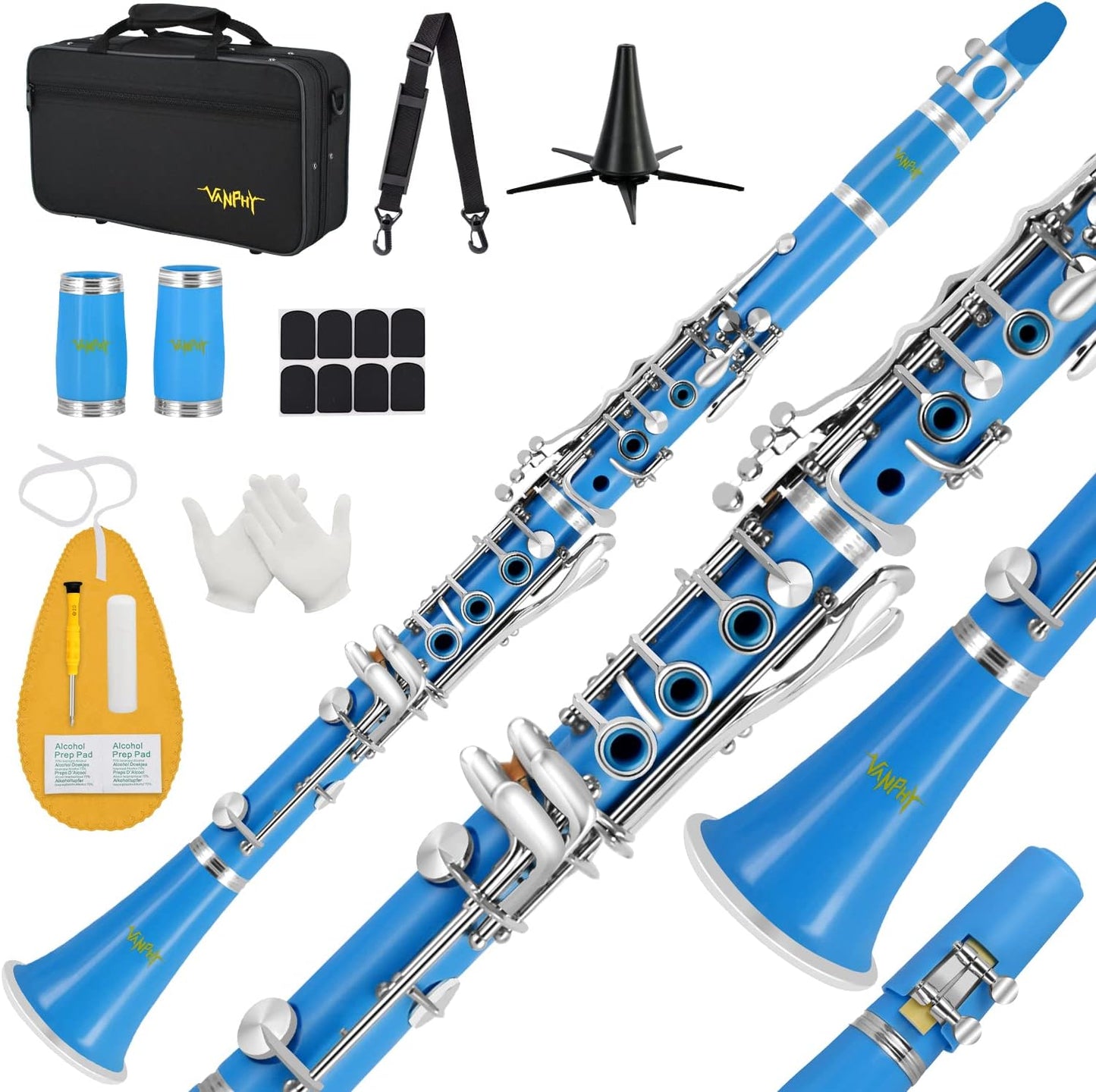 Bb Clarinet for Beginners with Case and Accessories by VANPHY
