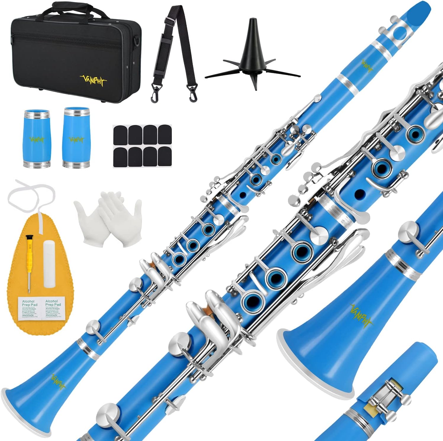 Bb Clarinet for Beginners with Case and Accessories by VANPHY
