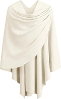 PULI Womens Large Cross Front Poncho Sweater Wrap Topper - Elegant it