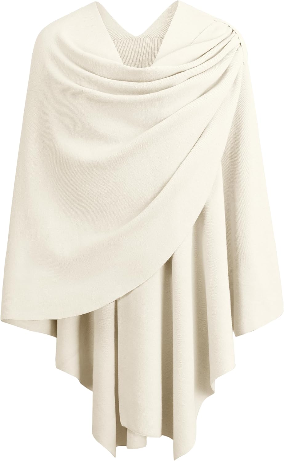 PULI Womens Large Cross Front Poncho Sweater Wrap Topper