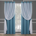 Talia Double Layer Turquoise Curtains 52W x 96L - 2-Pack