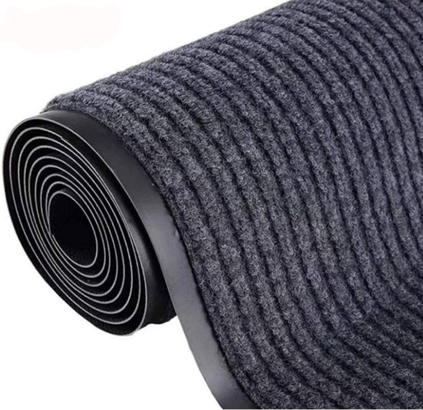Non-Slip 3x10FT Double Stripes Grey Runner Rug by lehom