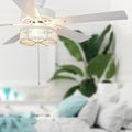 Alabaster LED Mesh Caged Ceiling Fan - 52 in Flush Mount