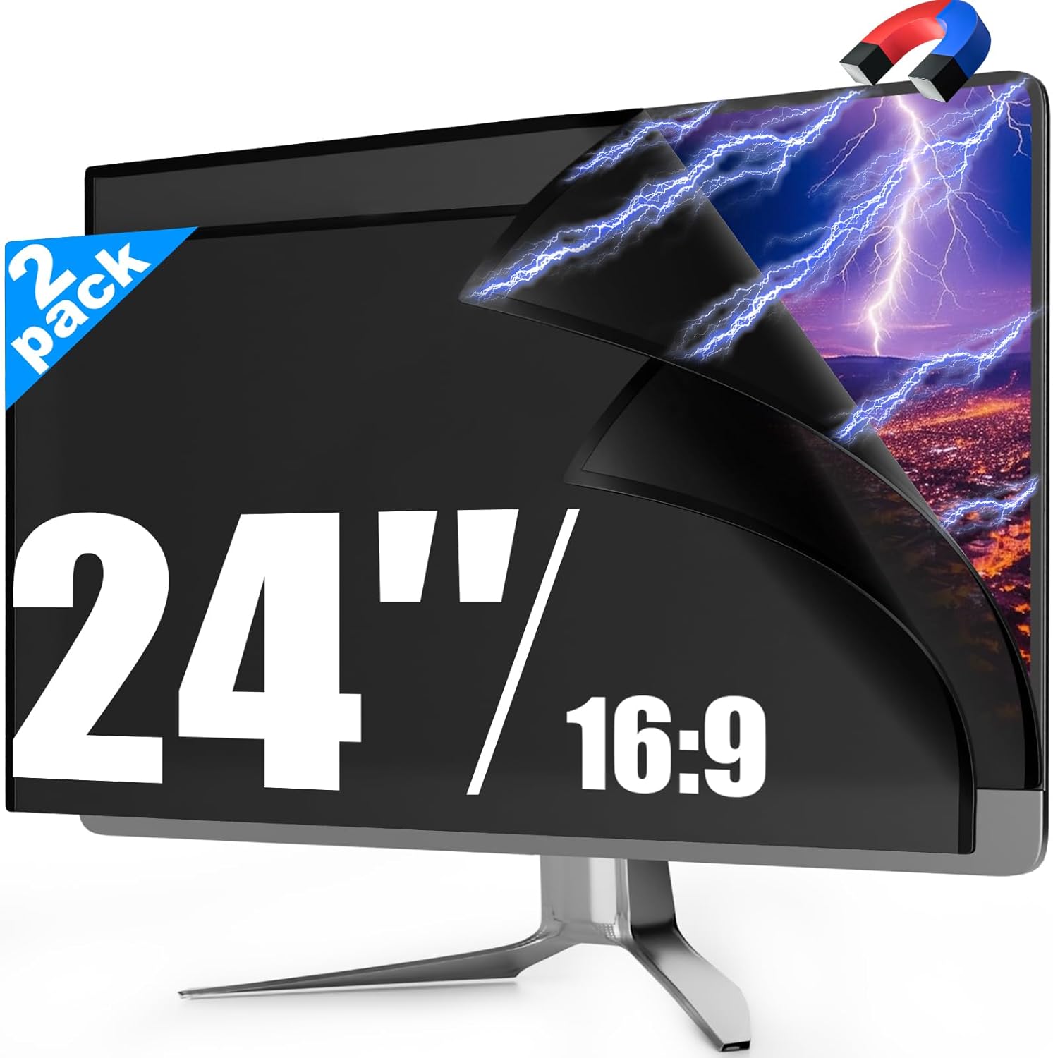 Magnetic 24 Inch Monitor Privacy Screen Filter for Frameless Displays