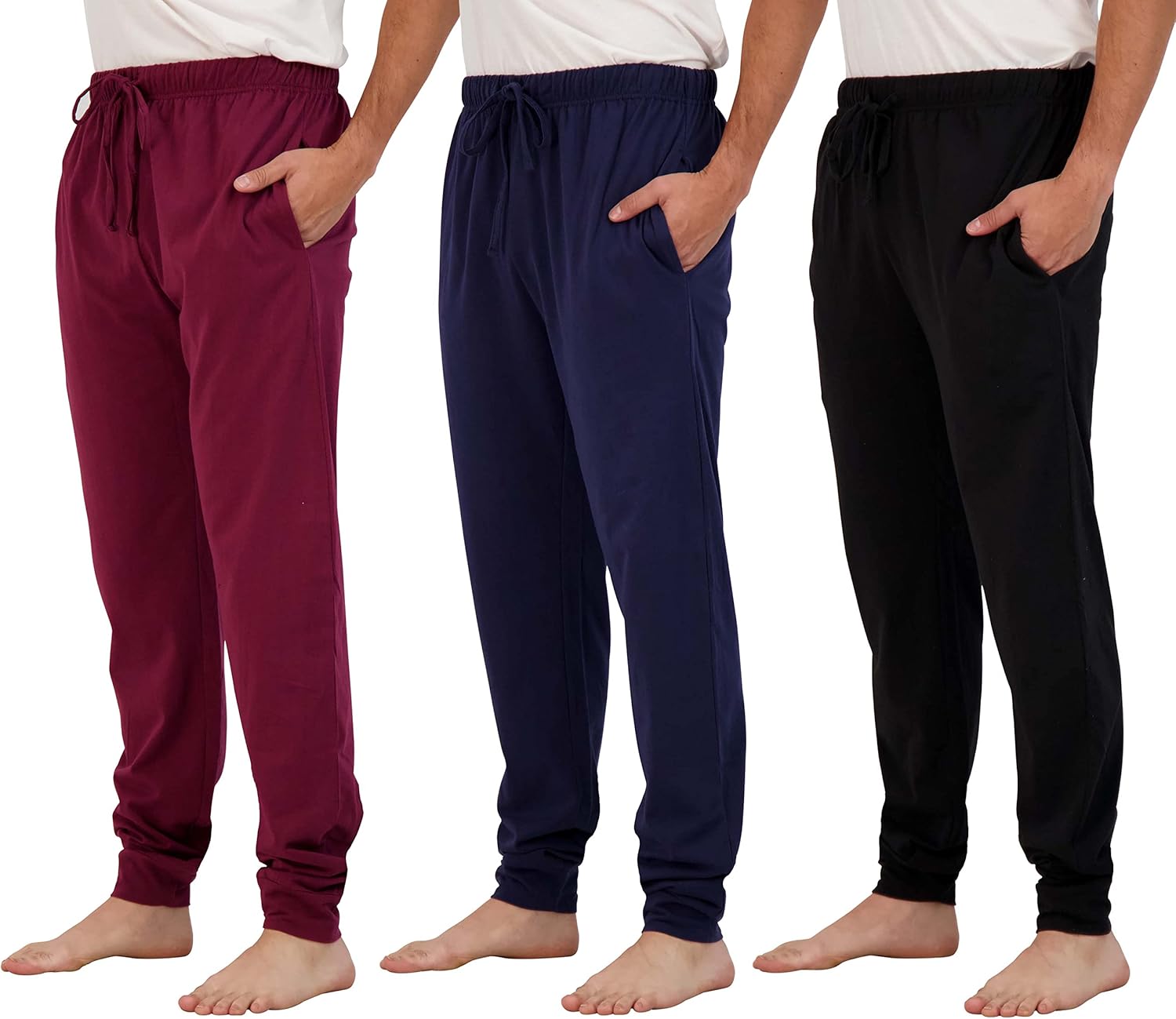 Real Essentials Men's Ultra Soft Cotton Pajama Pants for Comfort