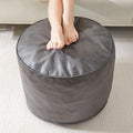 HIGOGOGO Round Stuffed Pouf Ottoman 20 x 15 in - Soft PU Foot Rest
