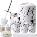 White Marble Bathroom Accessories Set - Complete White Vanity Kit