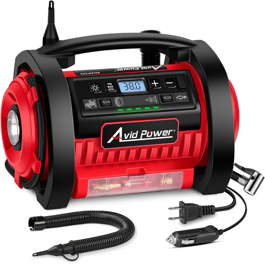 AVID POWER Dual Motor Tire Inflator - Rapid Inflation/Deflation