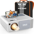 Enhanced OSQ 5G WiFi Projector - 1080P HD, 4K Supported, Bluetooth, 300'' Cinema Support