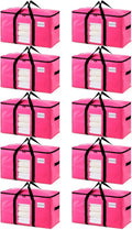 TAILI Pink Extra Large Moving Bags 10 Pack - Heavy Duty Storage Totes