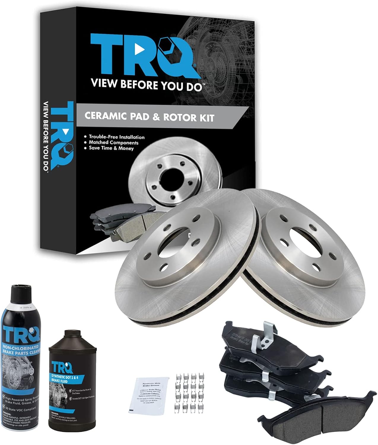 TRQ Front Brake Pad & Rotor Kit for 2000-2005 Dodge Neon
