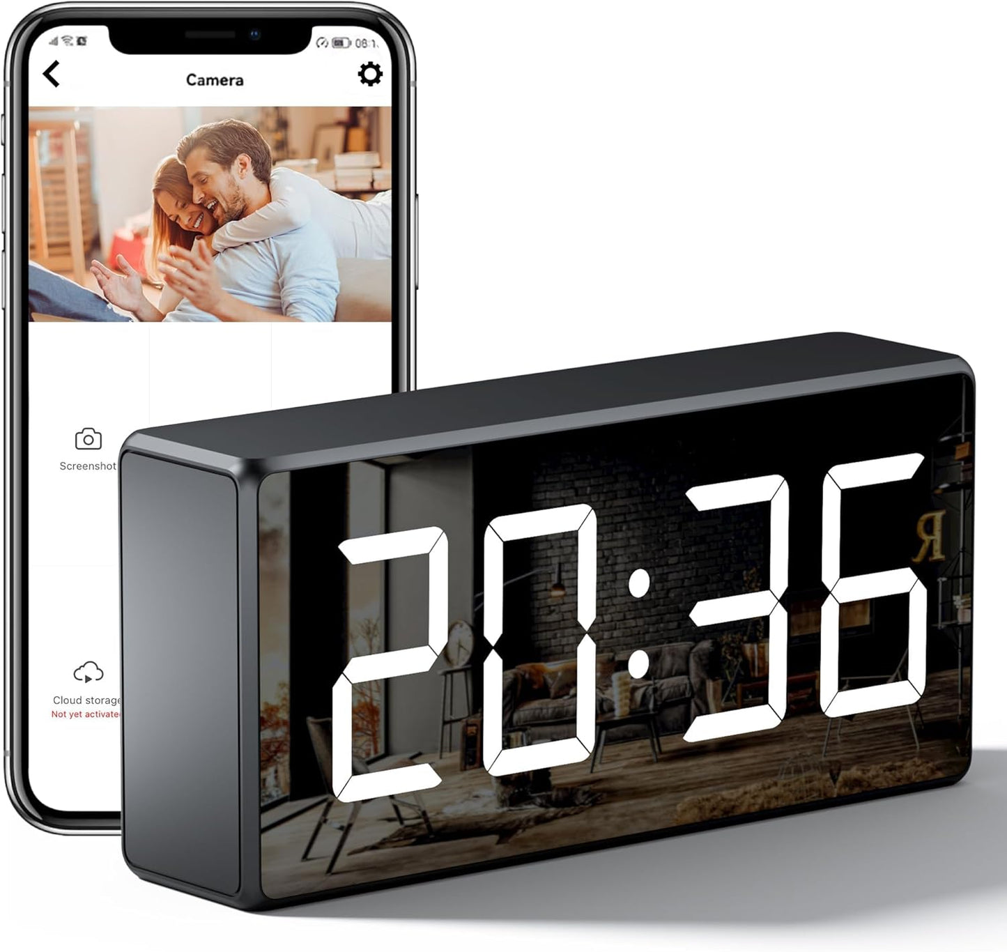 Camera Clock WiFi Camera 4K Covert Nanny Video Recorder