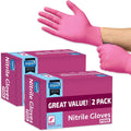 Inspire Pink Nitrile Disposable Gloves - Durable Latex Free Protection