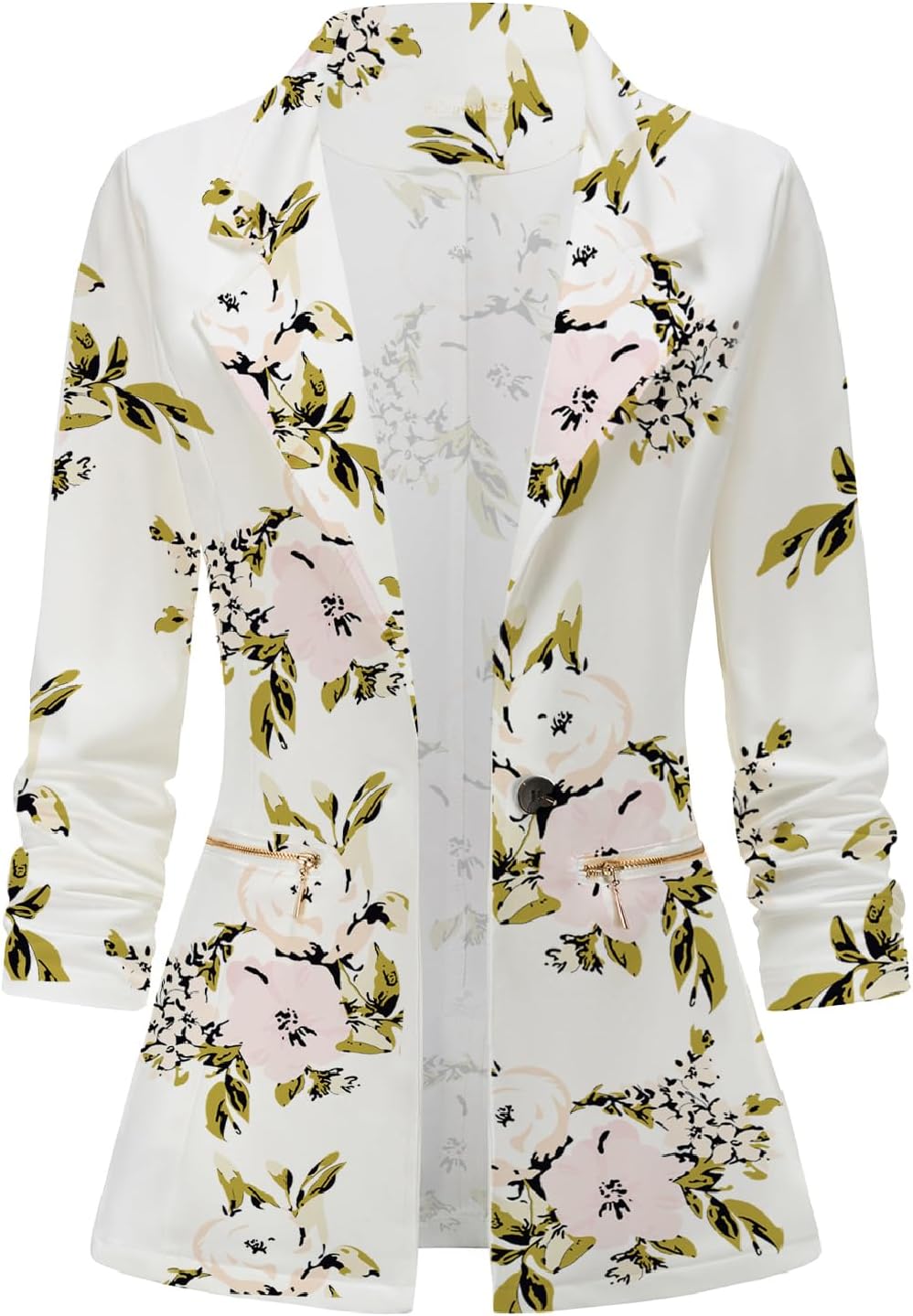 Genhoo Women's Long Sleeve Blazer Open Front Cardigan Jacket