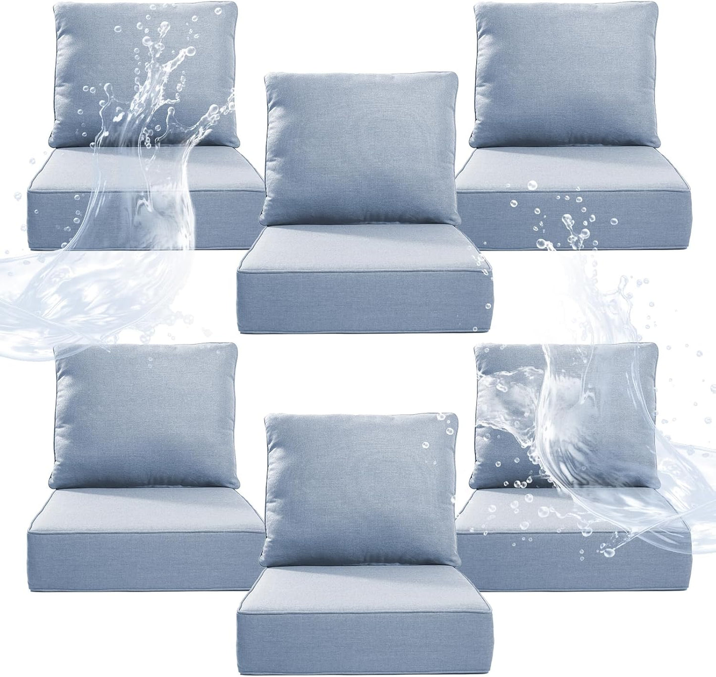 6in Thicker Outdoor Chair Cushion Set for Ultimate Comfort