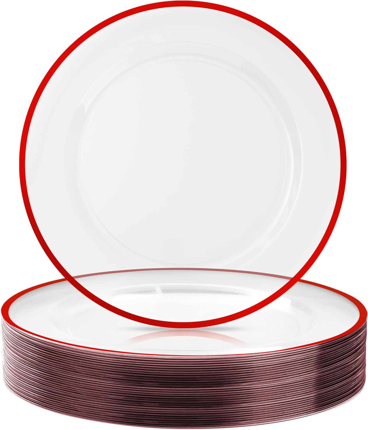 50 Pack 12 Clear Plastic Charger Plates: Elegant Table Decor for Every Occasion