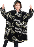 Game Controller Wearable Blanket Hoodie for Boys - Sherpa Lined
