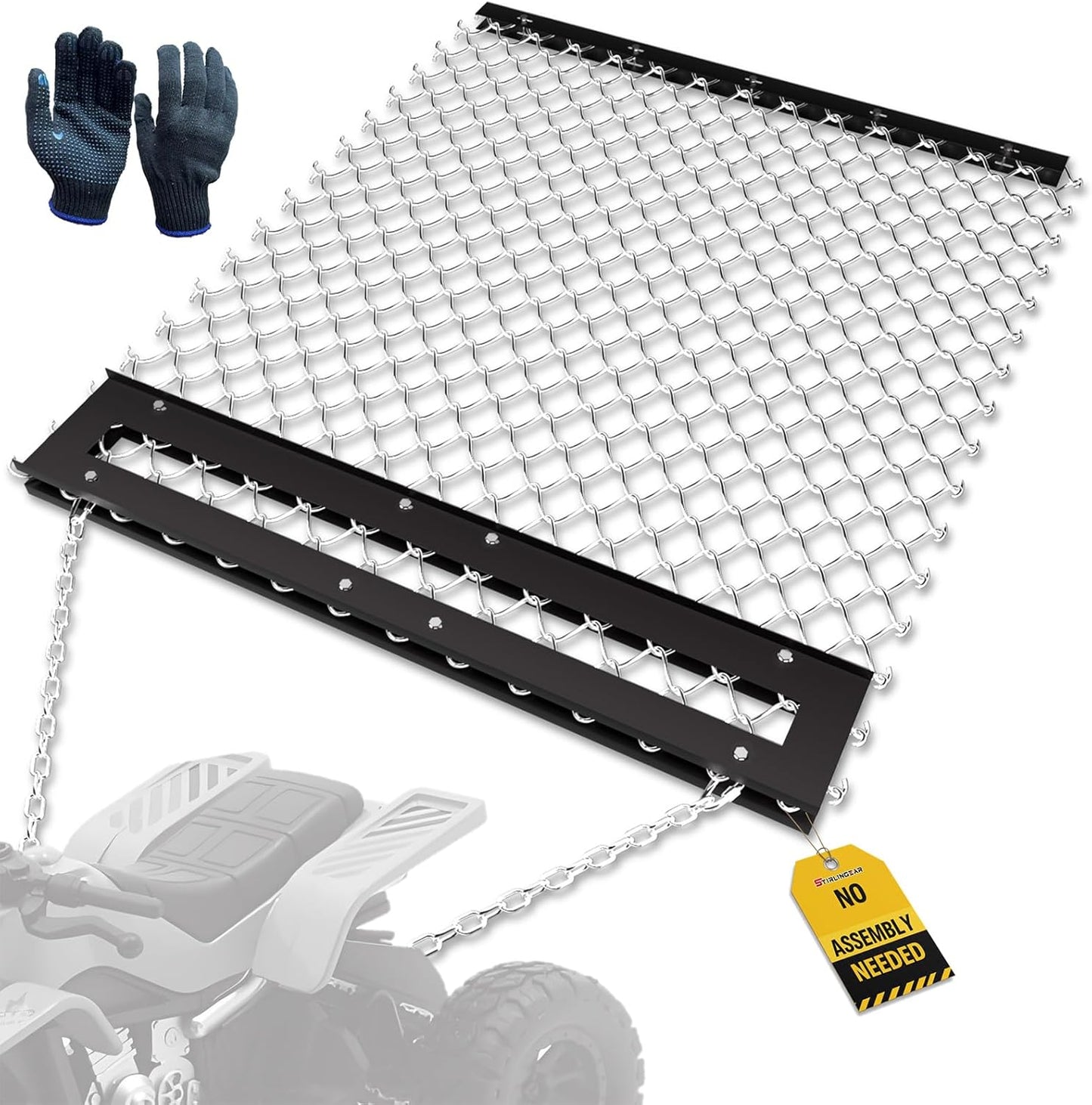4ftx5ft Heavy Duty Drag Harrow for ATV/UTV - Rust Resistant