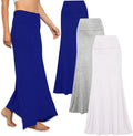 Long Skirts for Women 3 Pack Maxi Skirt - Soft Fold Over High Waist