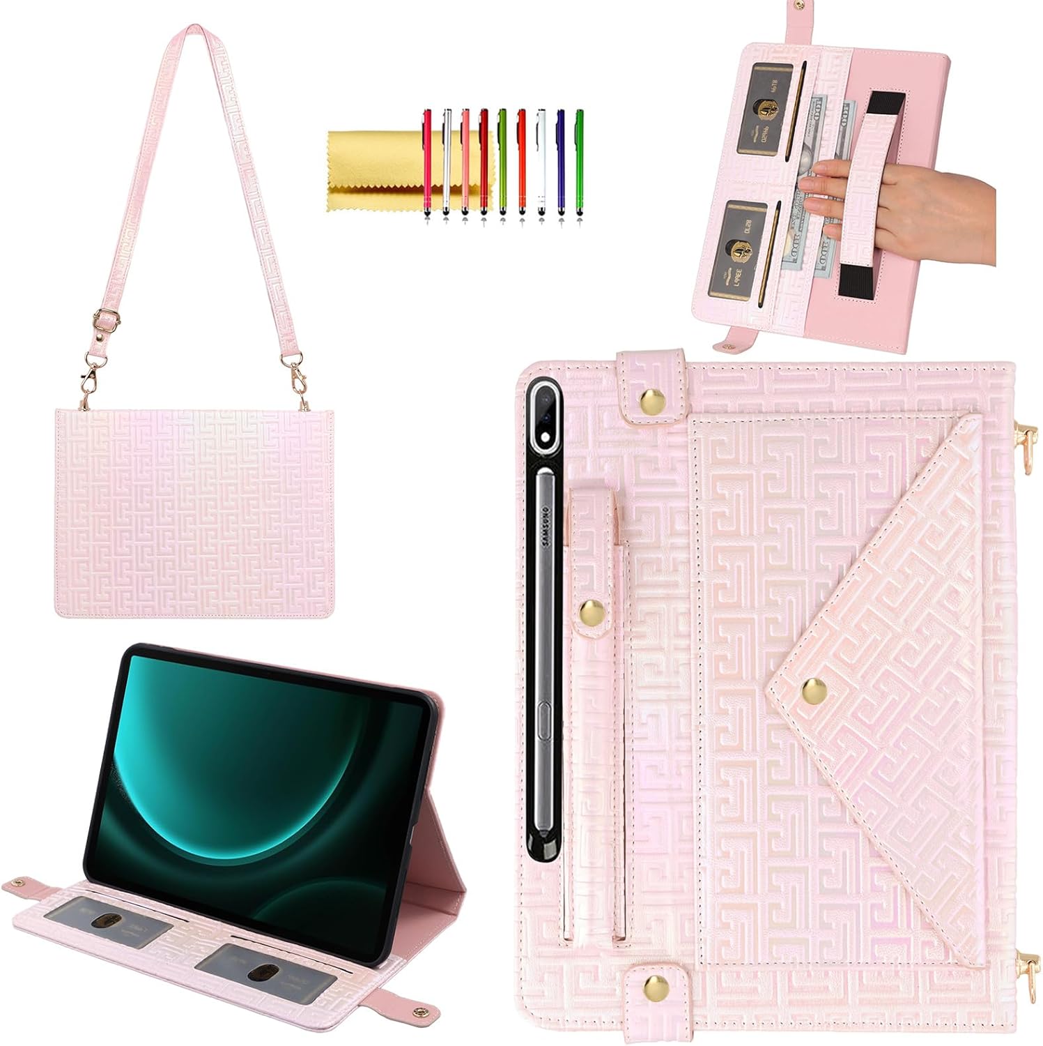 Shiny Iridescent PU Folio Case for Samsung Galaxy Tab S10/S9/S8