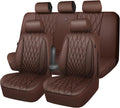 Piping Luxury Faux Leather Seat Covers Full Set - Universal Fit