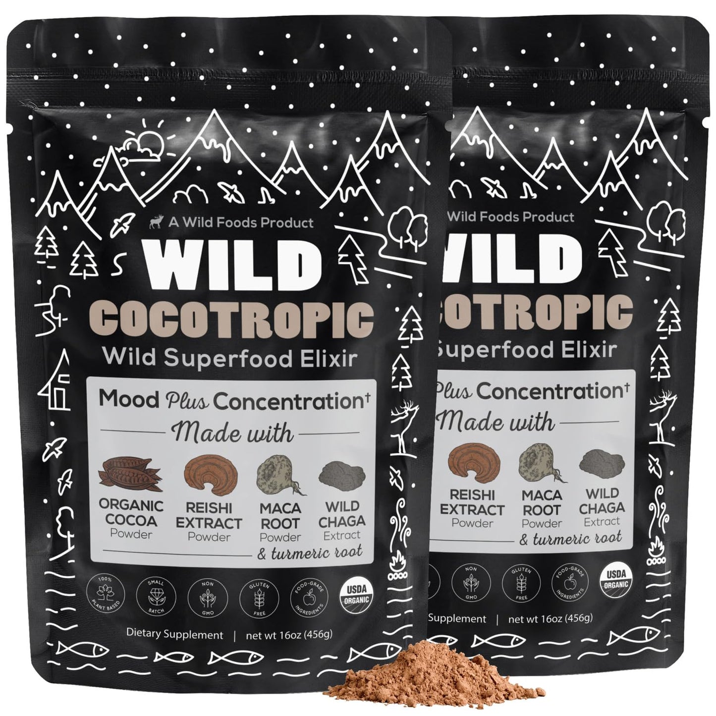 Wild Cocotropic Organic Mushroom Cocoa Mix for Healthy Living