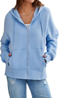Dokotoo Womens Casual Drawstring Zip Up Thick Hoodies for Style