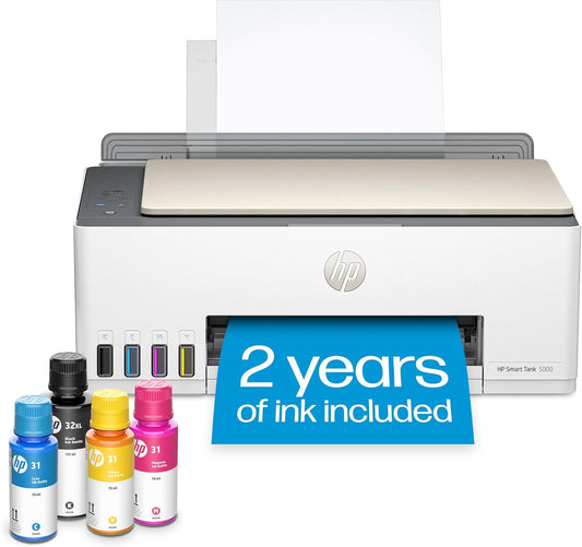 HP Smart-Tank 5000: Ink included, wireless all-in-one printing!